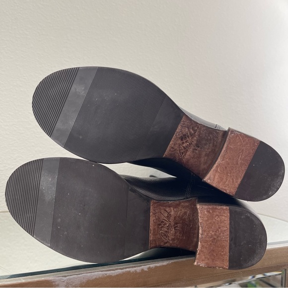 PATRICIA NASH Dark Brown Red Leather Loretta Tall Knee High Riding Heeled Boots - Picture 14 of 16